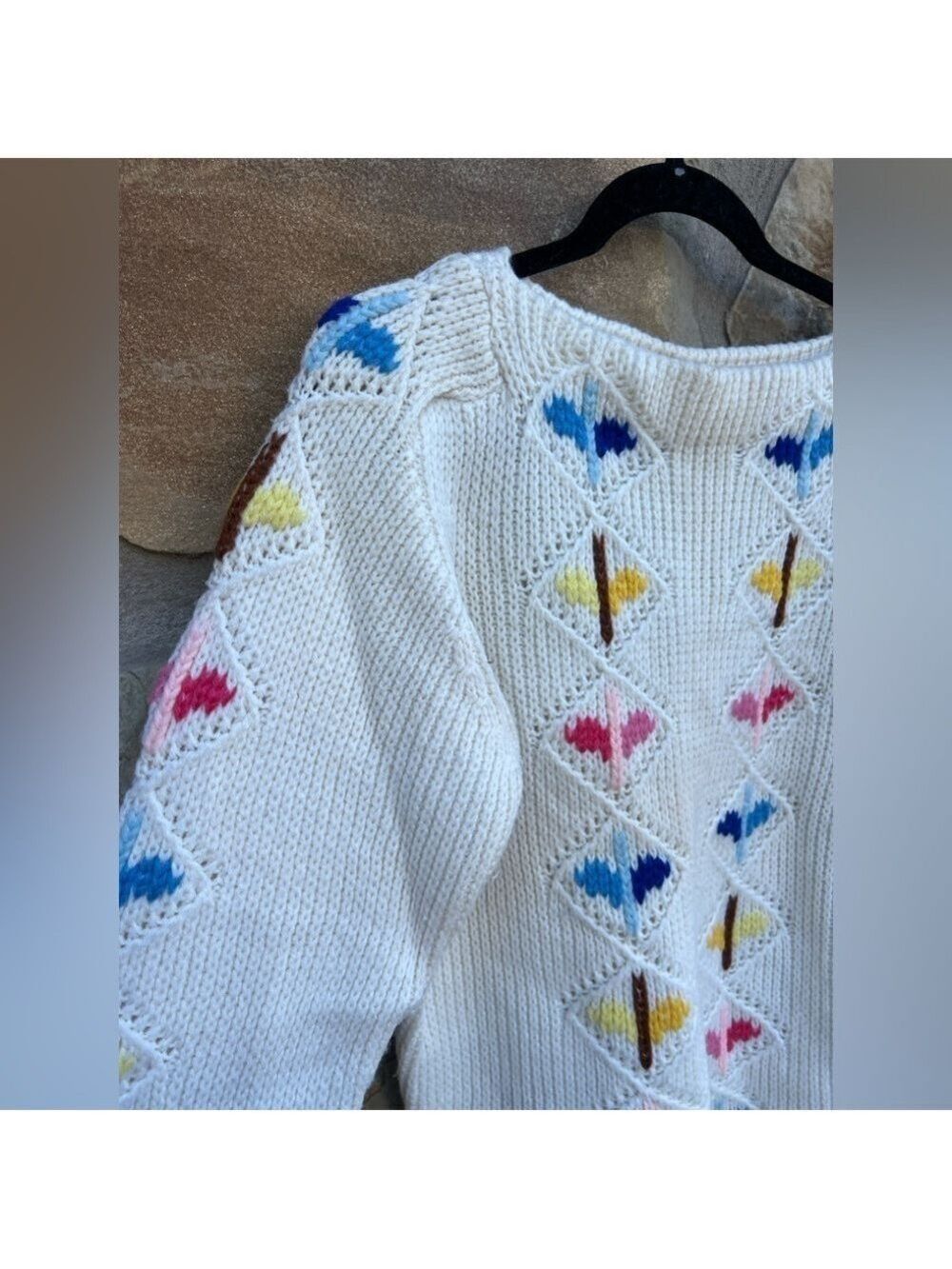 Vintage Banff Cottagecore Virgin Wool Coastal Grandma Pullover Sweater M - Picture 2 of 5